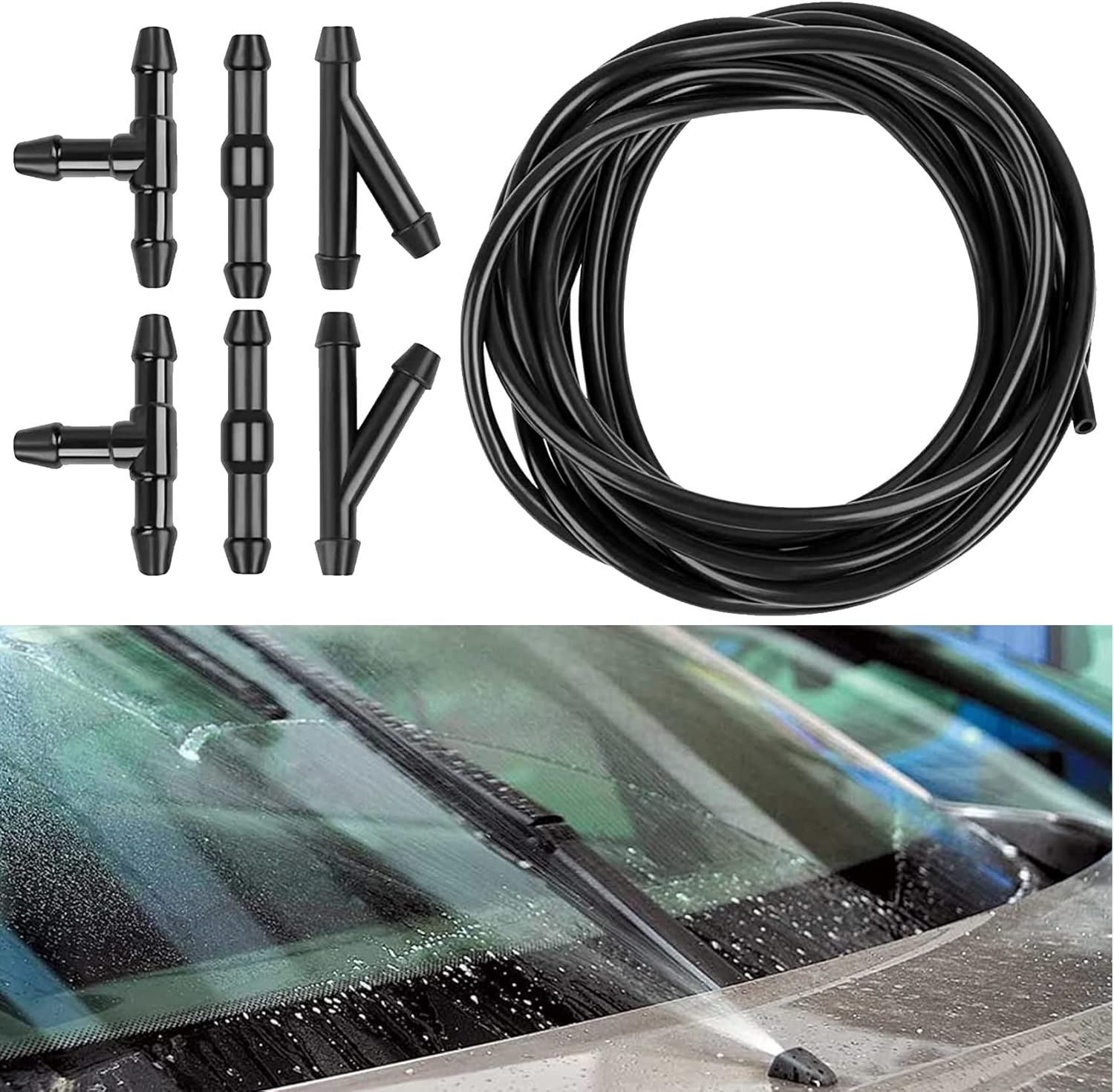 Windshield Washer Hose Kit 3 Meter Universal Washer Fluid Hose
