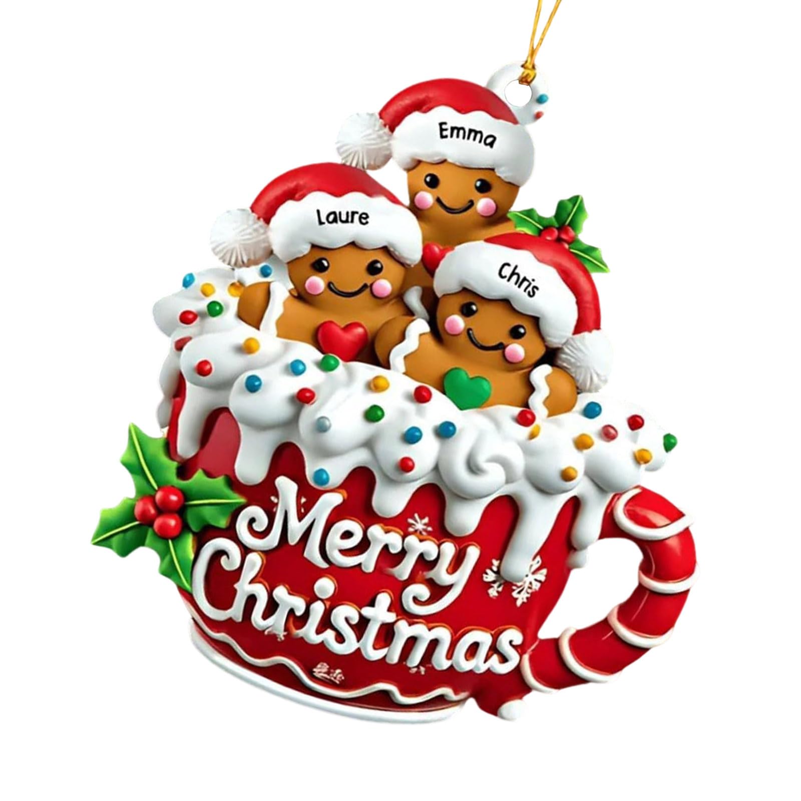 Indoor Outdoor Christmas Tree Decoration Shatterproof Acrylic Gingerbreads Ornament for Mantles Home Christmas Acrylic Decorations