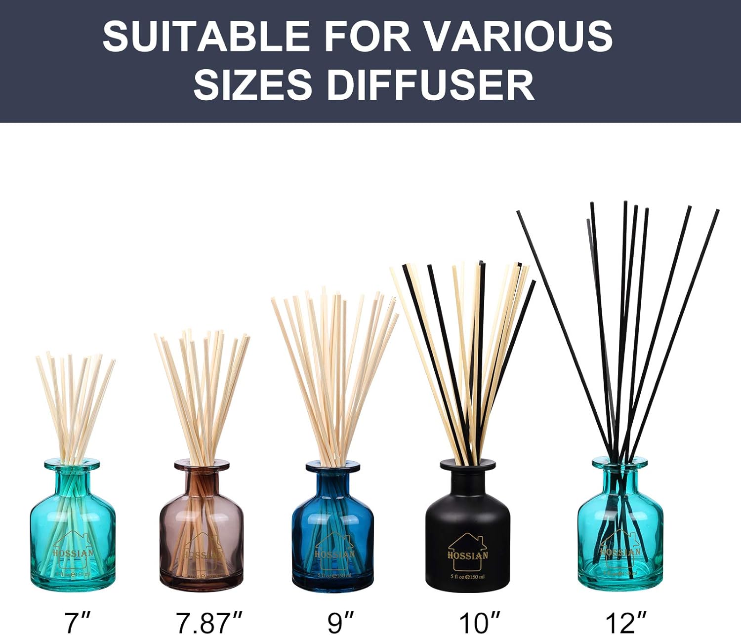 HOSSIAN Glass Diffuser Bottles-Essential Oil Rreed Diffuser