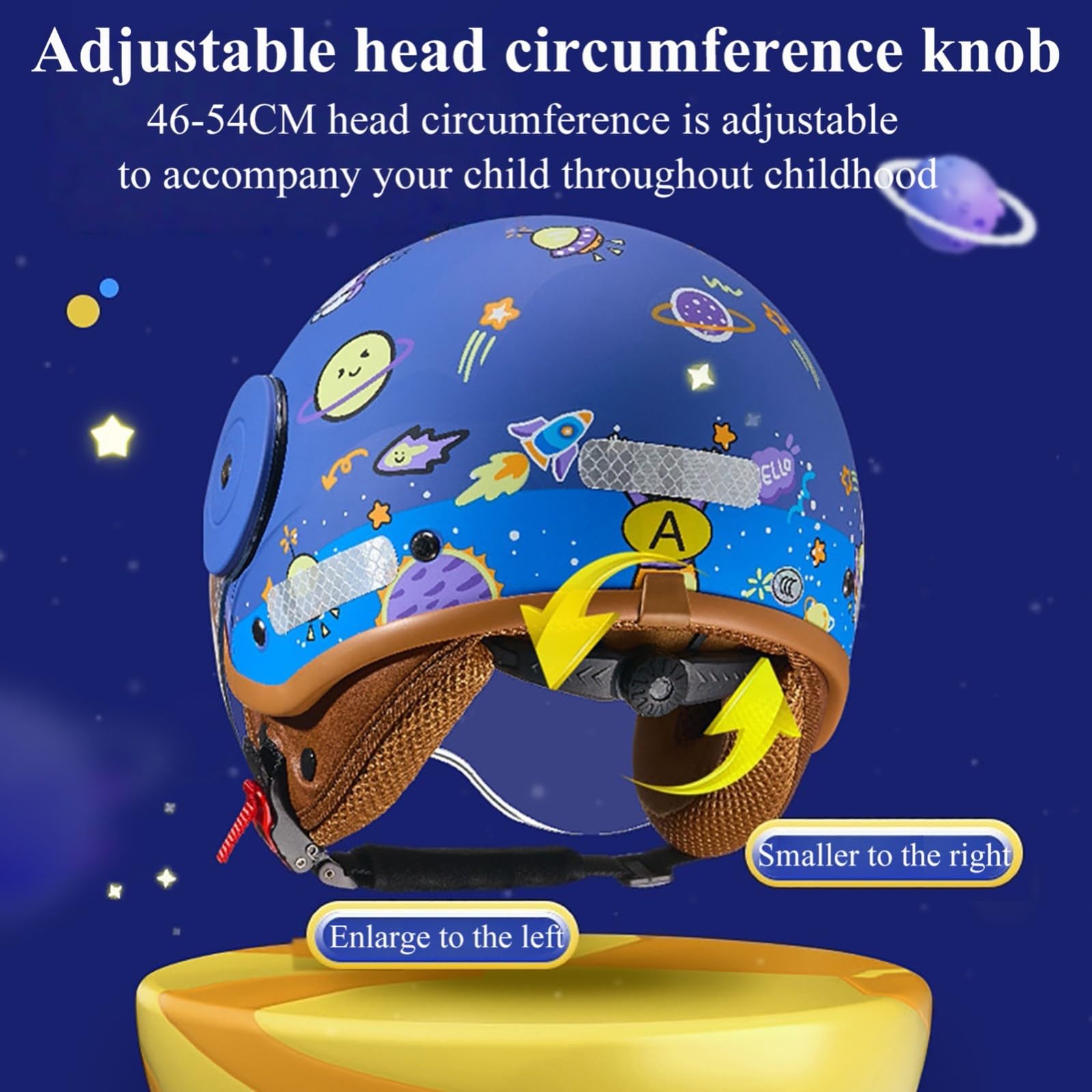 Casque De Moto Enfant, Casque De Trottinette Fille Mignon, Casque De Vélo Garçon, Casque Jet Ouvert avec Visière, Casque Enfant Réglable De 4 À 12 Ans