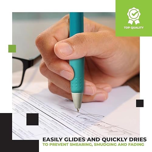 Miniatura 12 de Simply Genius Bolígrafos retráctiles, paquete de 100 unidades, colores surtidos de barril, tinta negra, punta mediana de 0.039 in, bolígrafos a