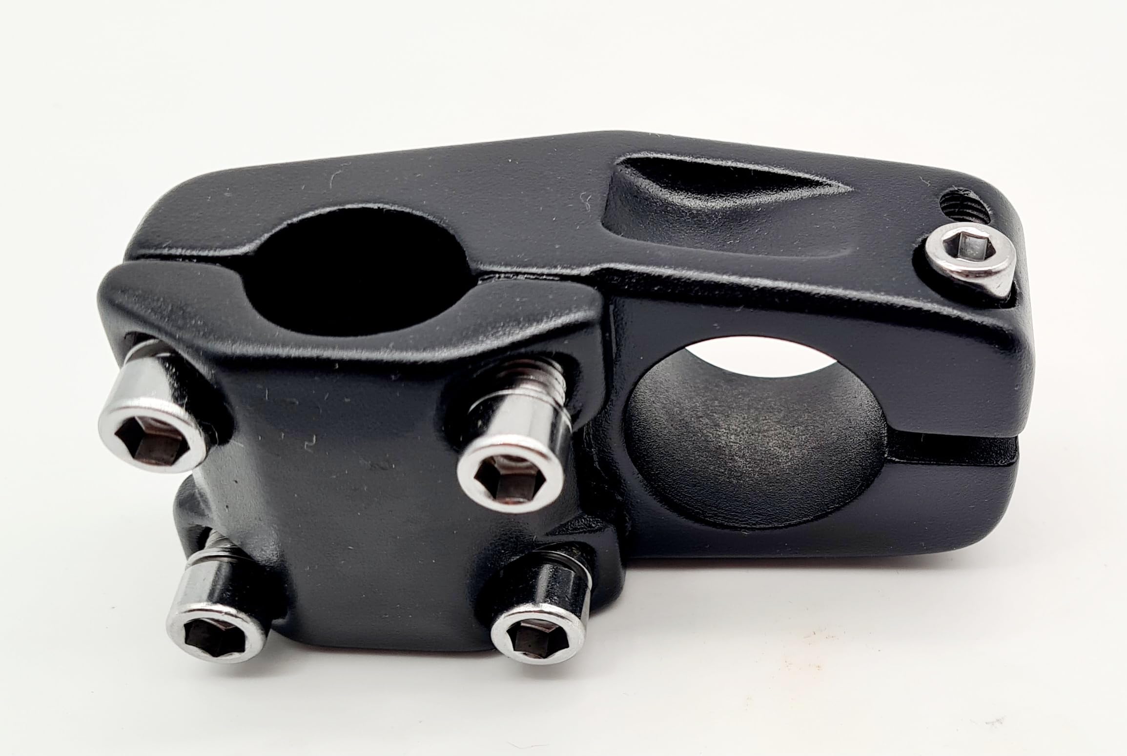 Attacco manubrio per bicicletta BMX in alluminio, 40 mm, 22,2 mm/28,6 mm, morsetto 15°, per bici Freestyle/Dirtjump nero/argento (nero)