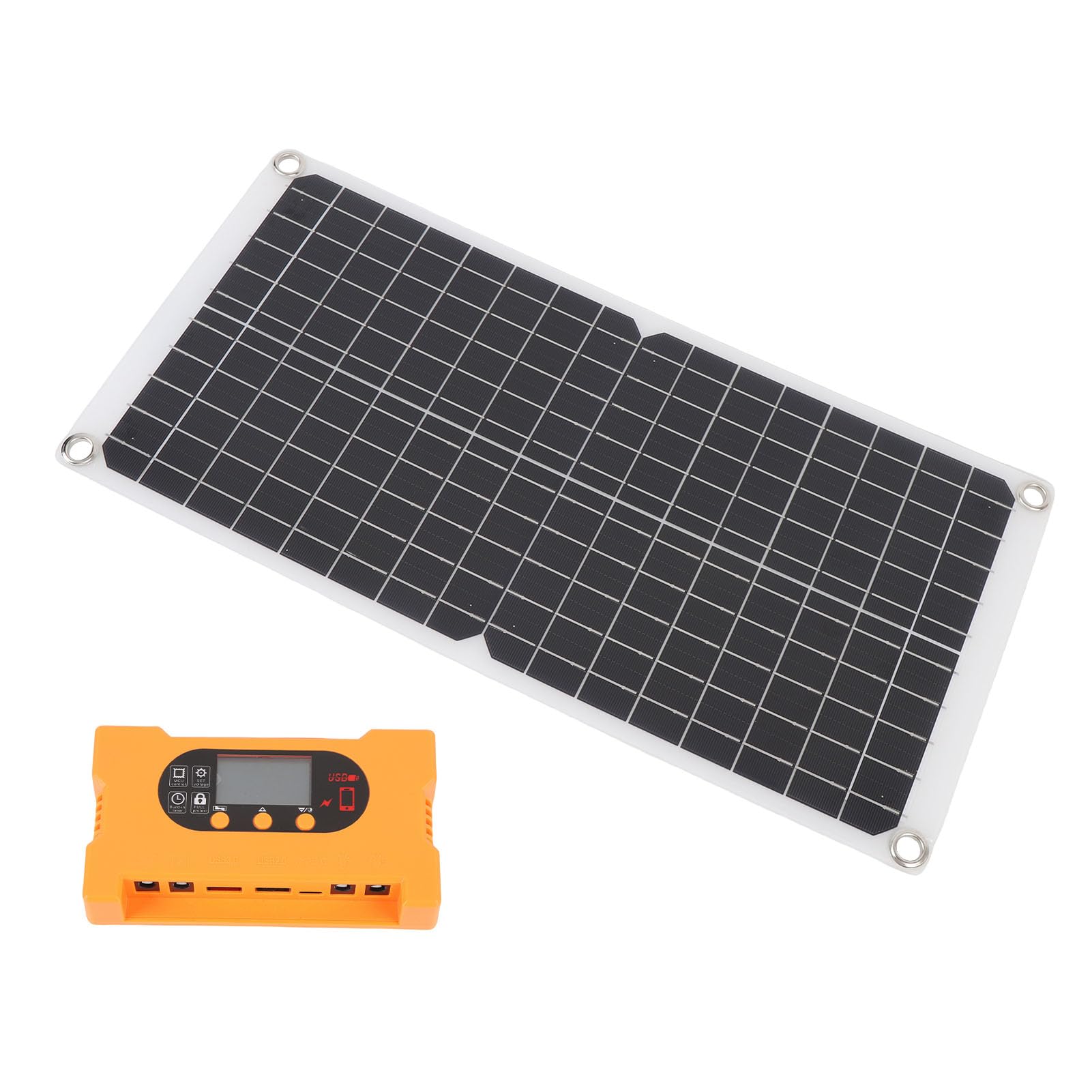 Jeffergarden Kit de Panel Solar, Estación de Energía Portátil de Carga Rápida de Silicio Monocristalino para Uso de Emergencia en Remolques de Camping RV con Múltiples Salidas de Voltaje