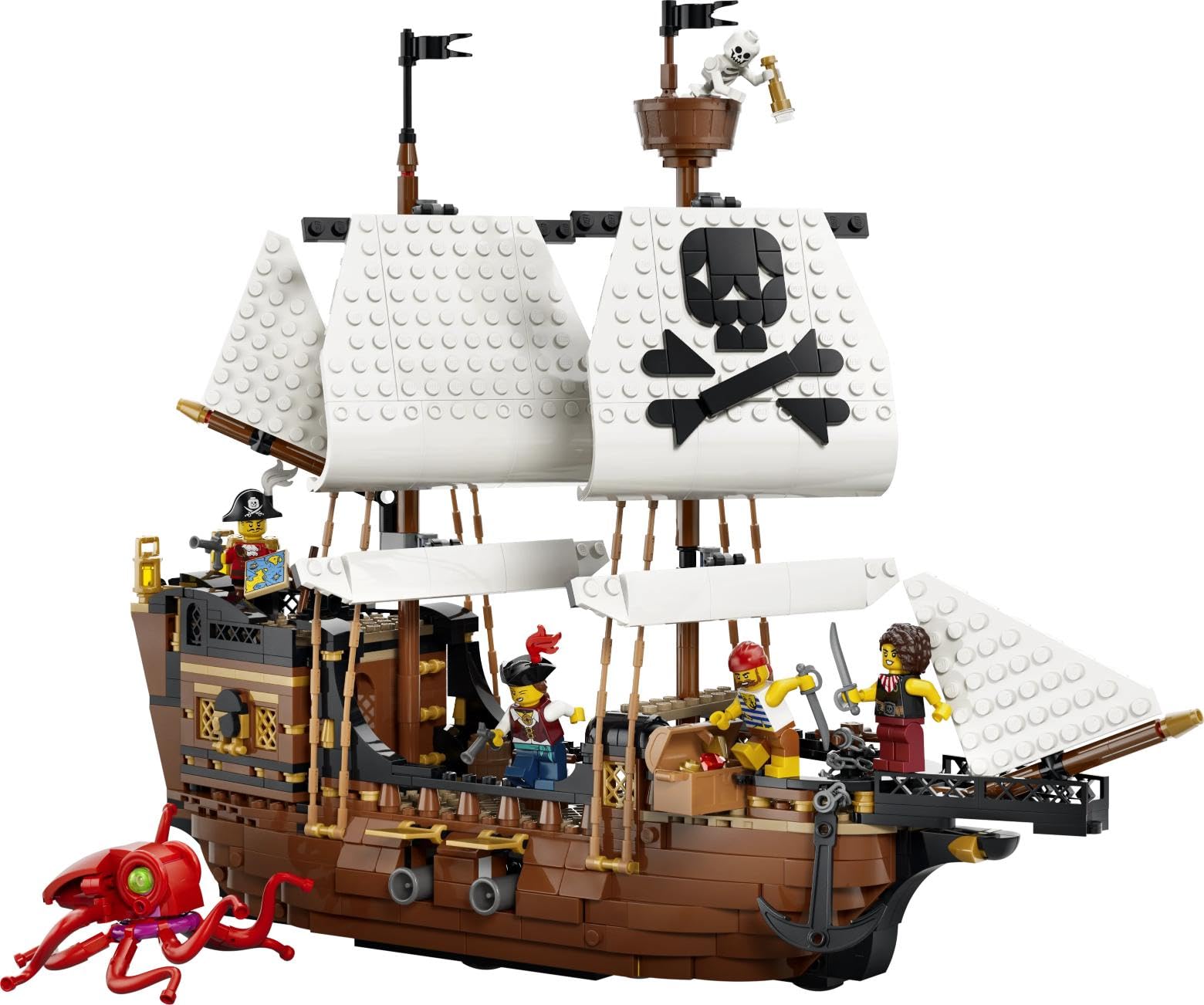 LEGO Creator 3 w 1 Legendarny statek piracki, zabawka konstrukcyjna dla chłopca lub dziewczynki, możliwość przebudowania na zamek lub bliźniacze statki, prezent dla dzieci w wieku od 9 lat 31387