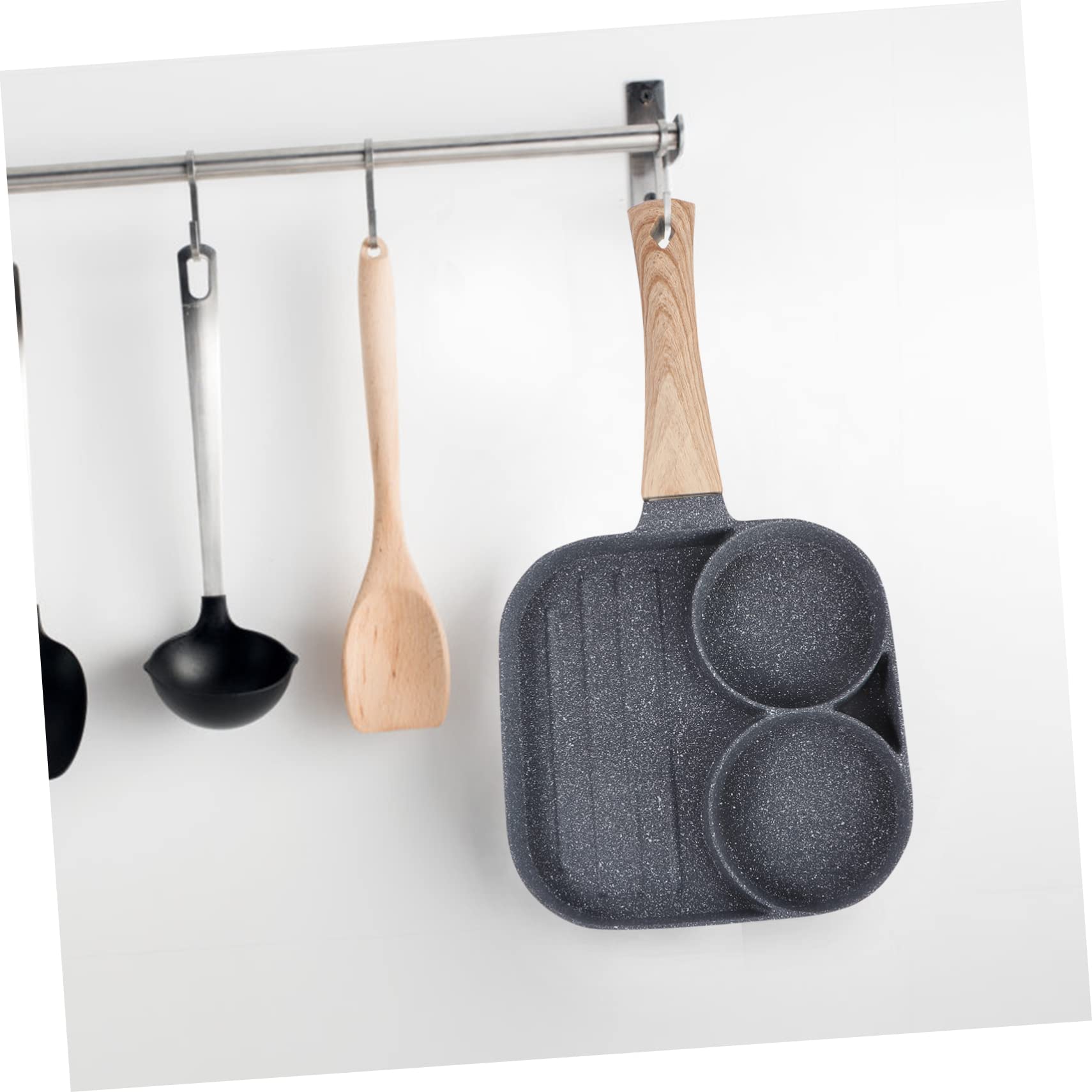 TIDTALEO Aluminium Alloy Egg Frying Pan Nonstick Cooking Pot for Gas Stove Induction Cooker Round Cooking for Simultaneous Breakfast Preparation Kitchen Accessory for Easy