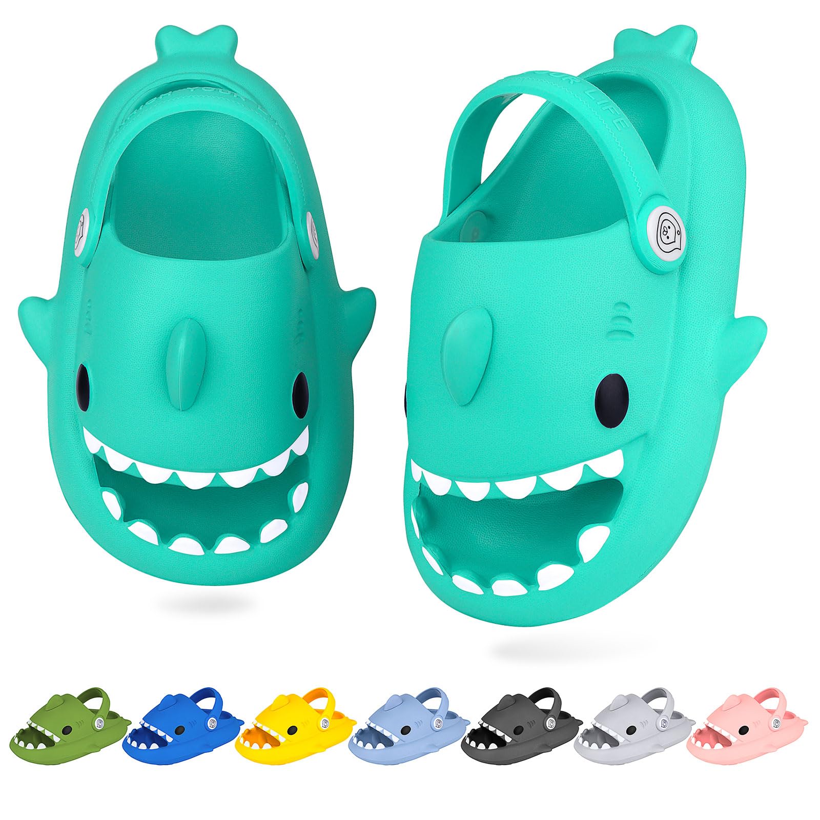 WUYISTAR Chanclas Tiburón Niñas Chanclas de playa para niños Sandalias antideslizantes para piscina Chanclas de Verano Rosa Menta Verde Azul Gris Amarillo Verde Oscuro