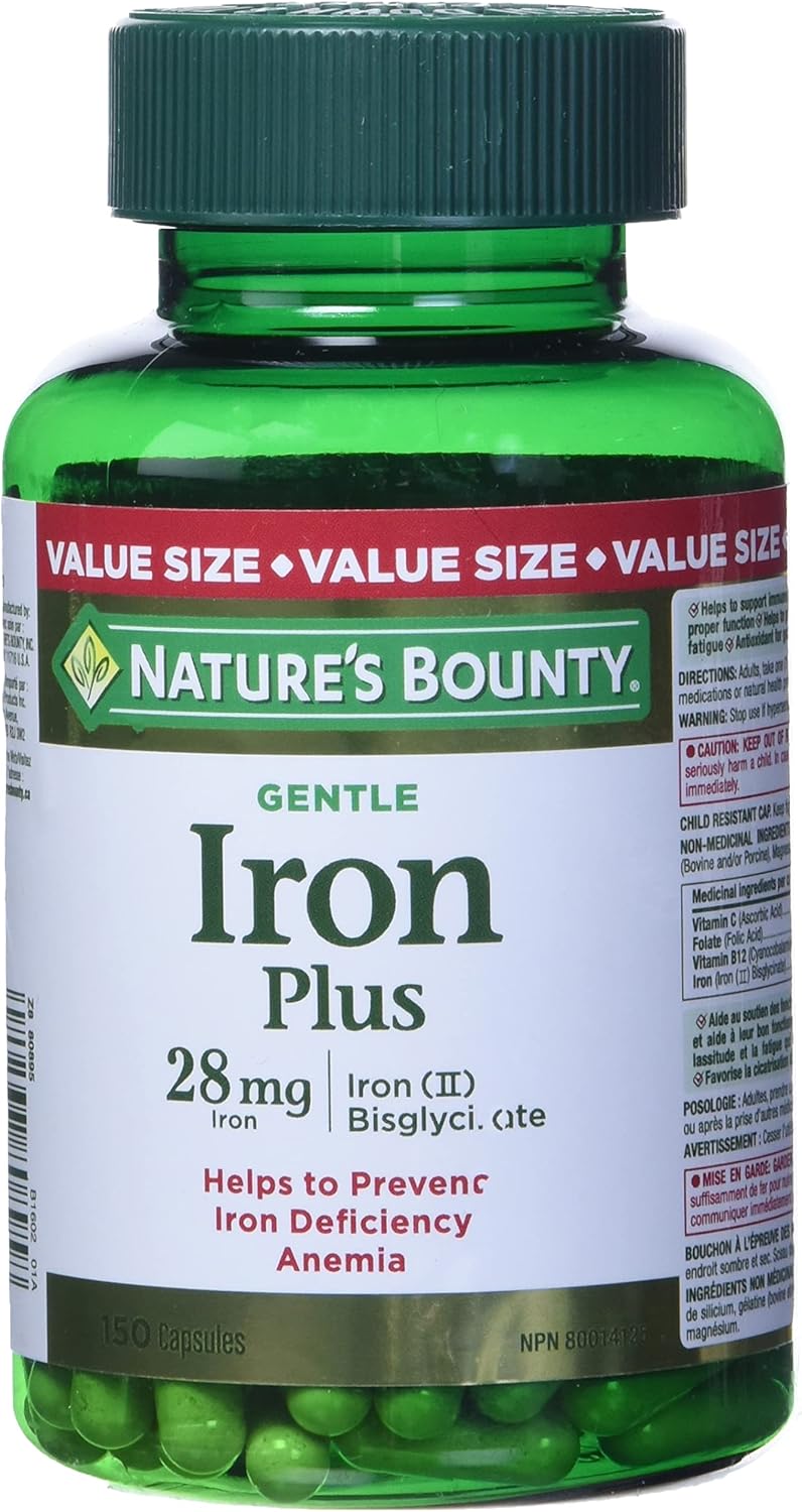 Nature's Bounty Gentle Iron Plus Pills, Supplement, Helps