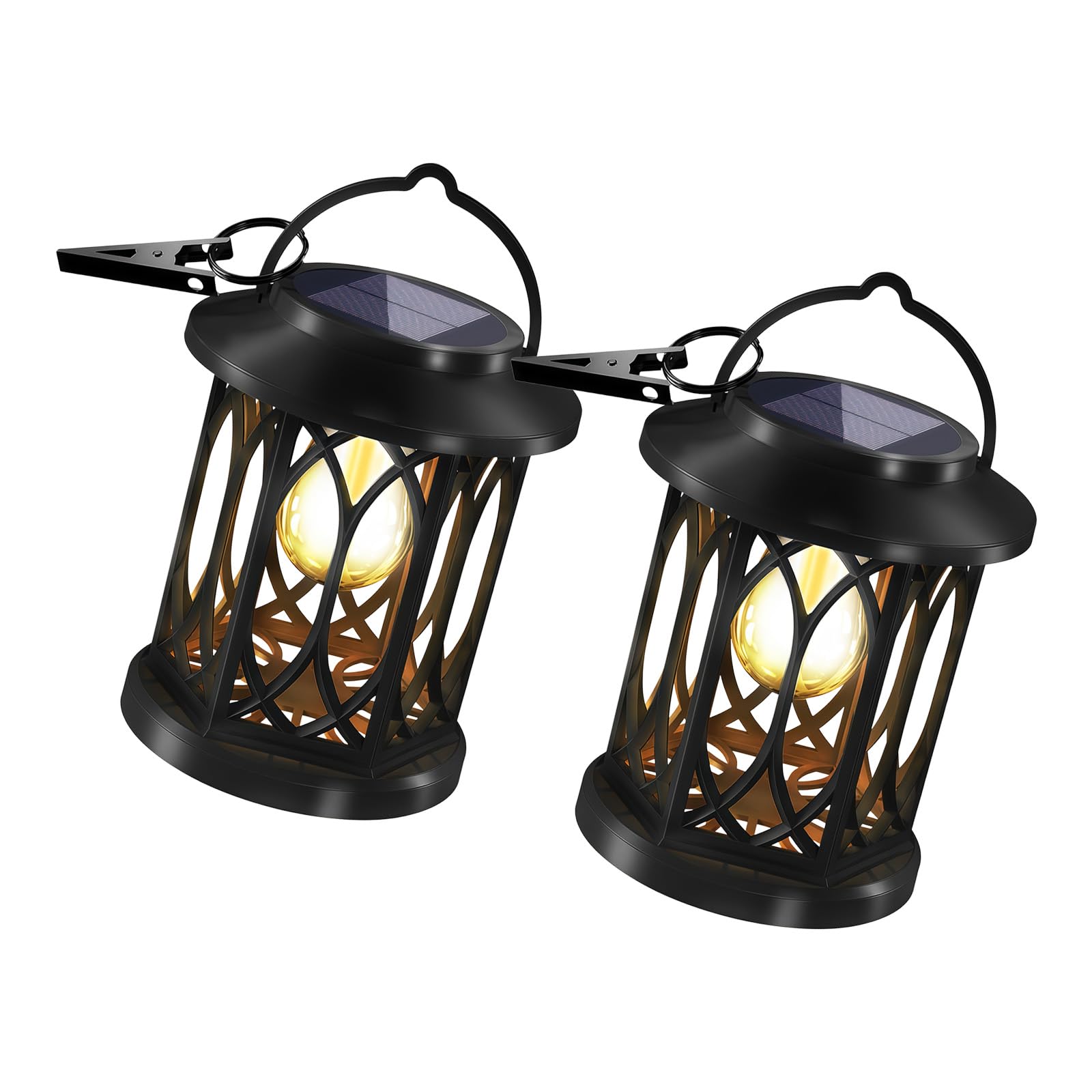 Kaeltsyn Solar Flickering Outdoor Waterproof Garden Landscape for Pathway and Fence Atmospheres Lighting Fixtures Solar Flame Hanging