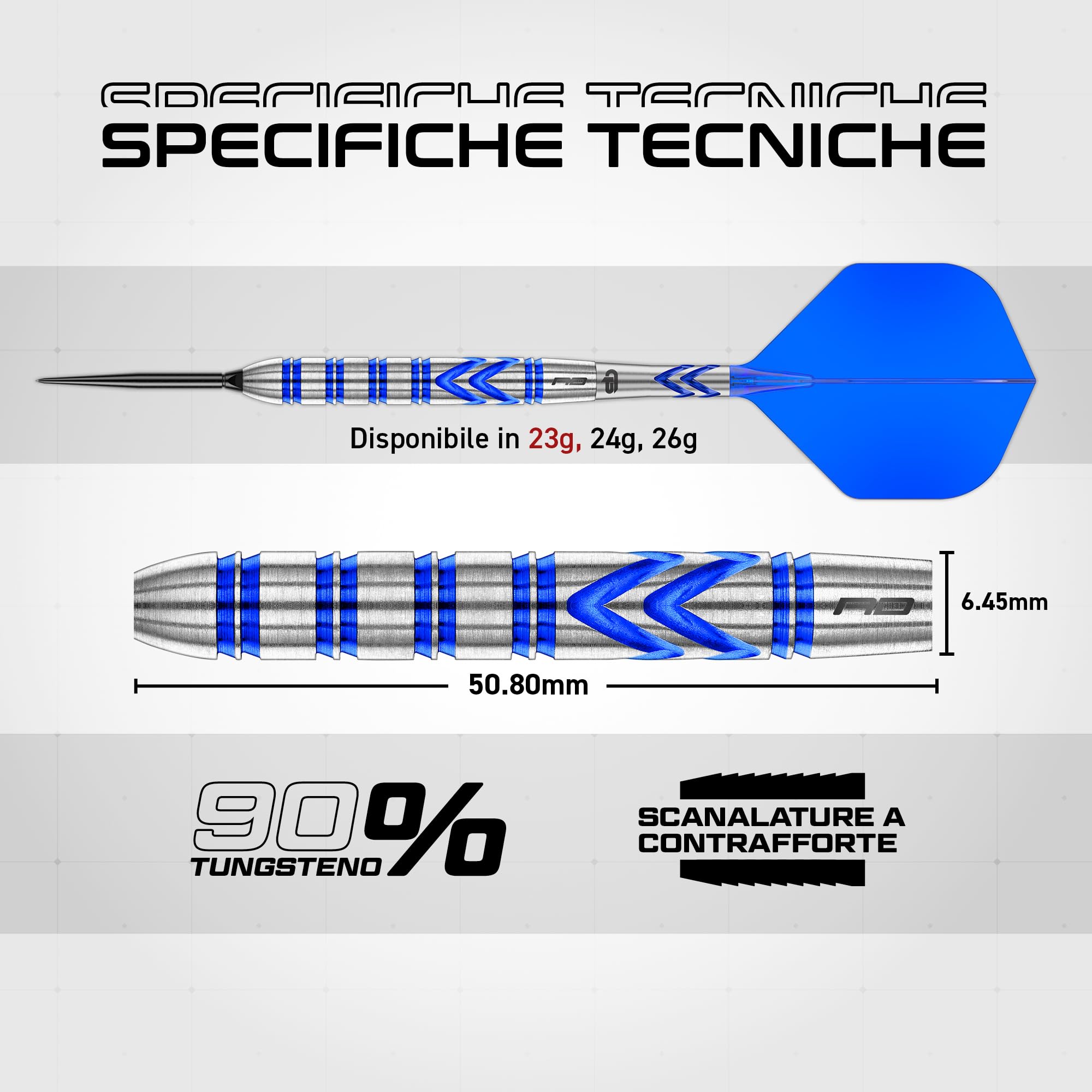 Red Dragon | Freccette Gerwyn Price Original Switch Points 23g | 90% Tungsteno | Nitro Flite Integrato | Punta in Acciaio