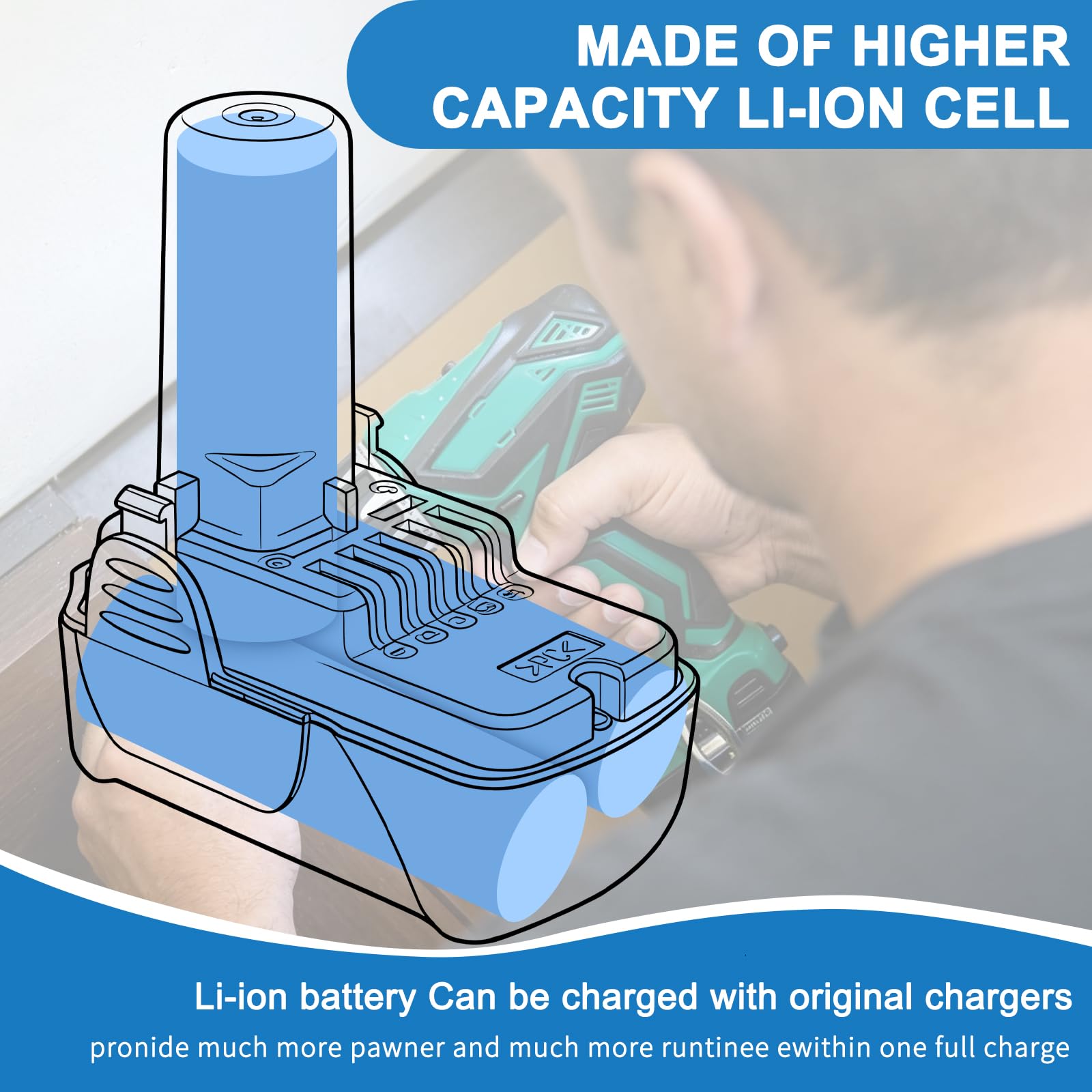 2X 10.8V 4000mAh BCL1030 Remplacement de la Batterie de Remplacement pour Hitachi 329369 329370 329371 329389 331065 B20543 BCL1015 BCL1030 BCL1030M BCL1030A Batterie Outil Électrique sans Fil