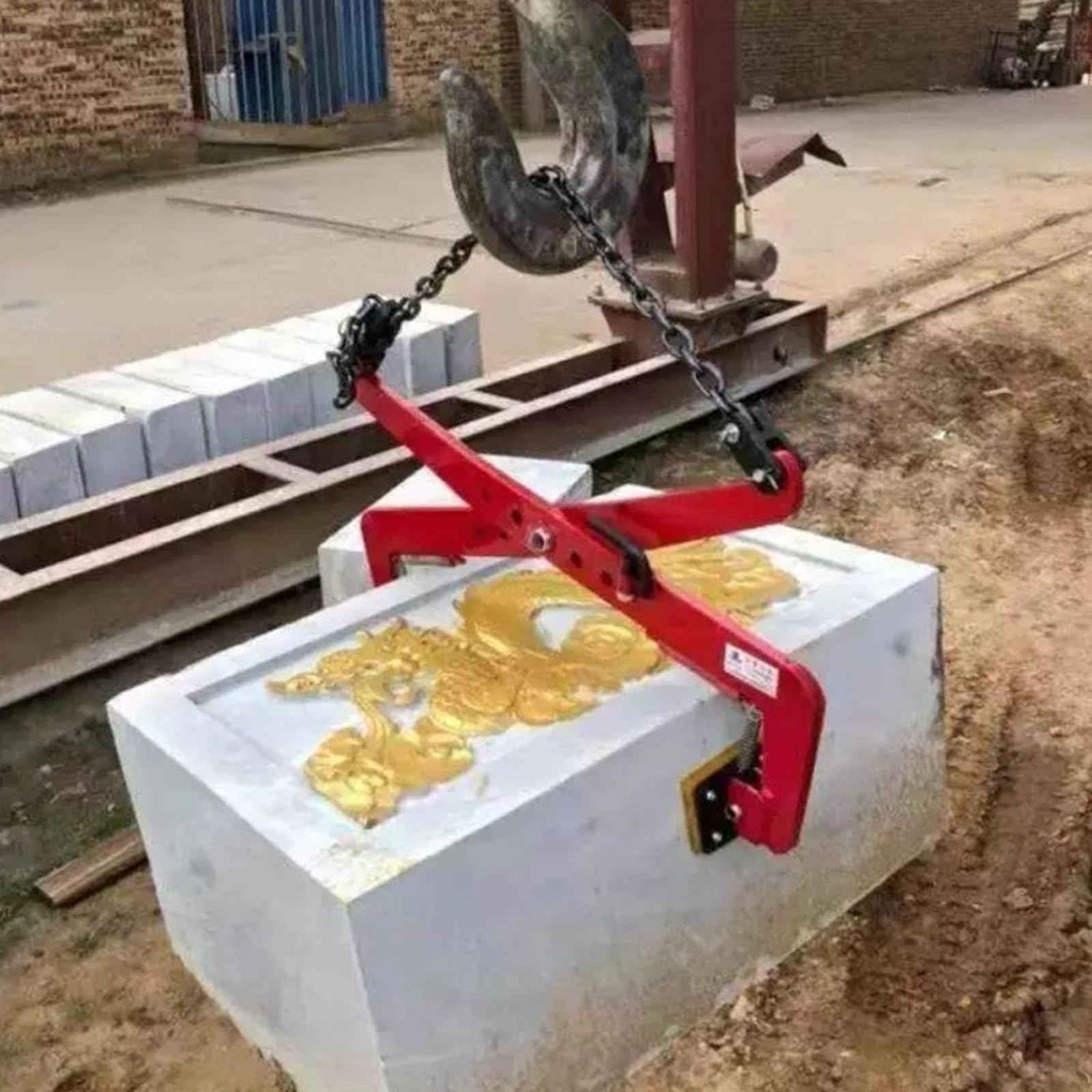 Pinces de transport pour granit avec chaîne réglable et capacité de 500 kg pour levage de dalles