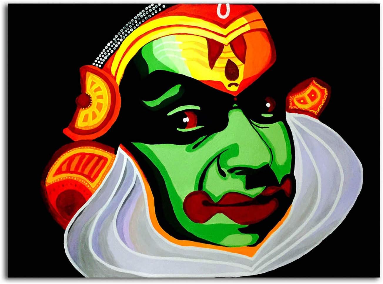 Tamatina Wall Posters | Kathakali Poster | Traditional Posters | Indin Art | Bedroom | Living Room | Laminated | Tearproof |Size-92X69 cms.A6