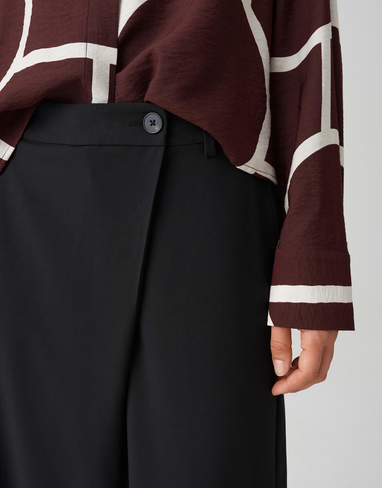 OPUS Damen City Pants | MOZY Turn-UP Relaxed City Pants aus weichem Viskose Mix