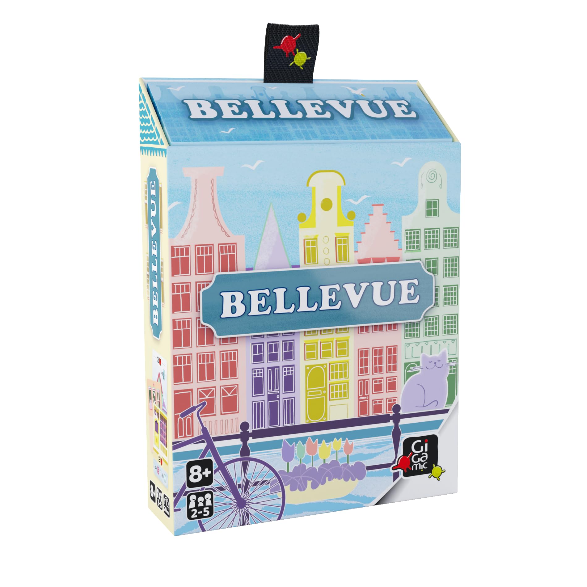 GIGAMIC - Bellevue - Score the Most Points by Building Houses with Flemish Architecture - Card Laying Game - From 2 to 4 Players - Ages 8 and Up