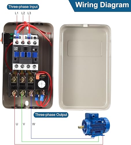 Miniatura 5 de MECCANIXITY Arrancador de motor eléctrico magnético, 220V380V 2.2KW 3HP, 3 fases o monofásico interruptor magnético motor de arranque para compresor