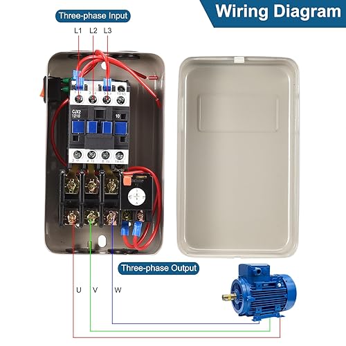 Miniatura 5 de MECCANIXITY Arrancador de motor eléctrico magnético, 220V380V 4KW 5HP, 3 fases o monofásico interruptor magnético motor de arranque para compresor