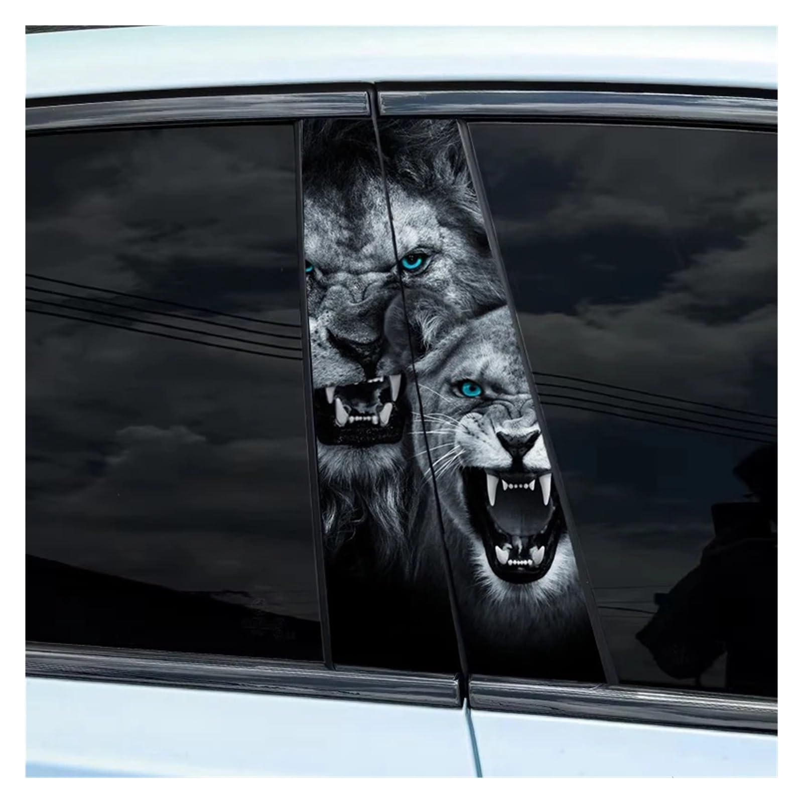 6 set di adesivi for montanti B for auto con animali, adesivi decorativi for montanti delle portiere delle auto, adesivi in ​​vinile impermeabili fai da te(6Sets A-330 style9)