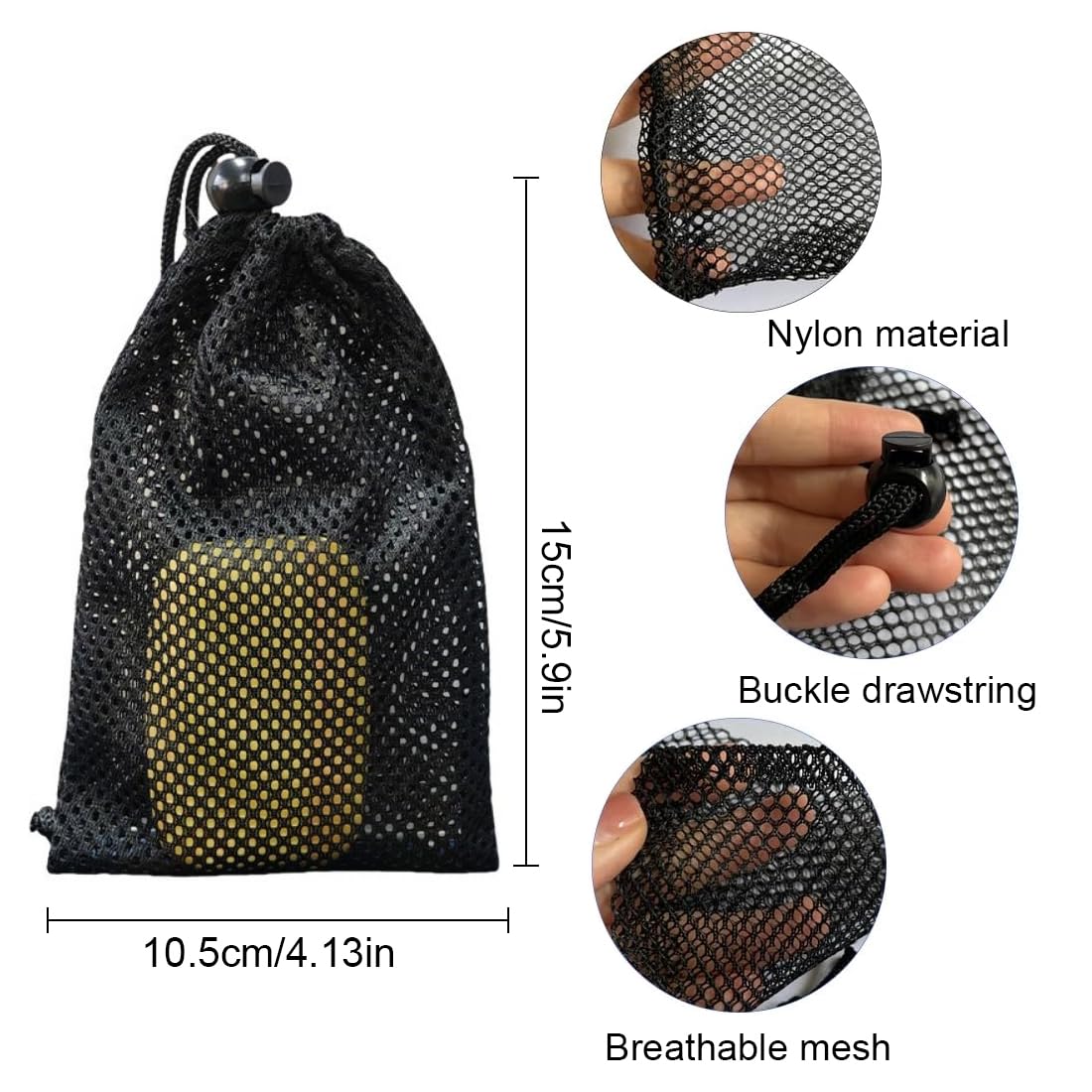 vsshe Borsa da Viaggio per Sapone, Sacchetto Portasapone Borsa per Sapone da Viaggio con Rete in Schiuma e Gancio, per Viaggi, Campeggio, Attività All'aperto(Nero
