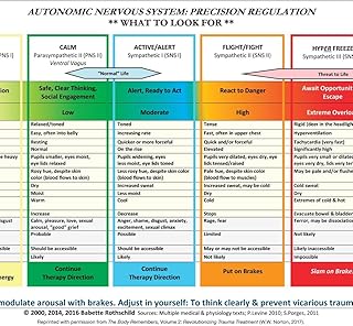 Autonomic Nervous System Table: Laminated Card
