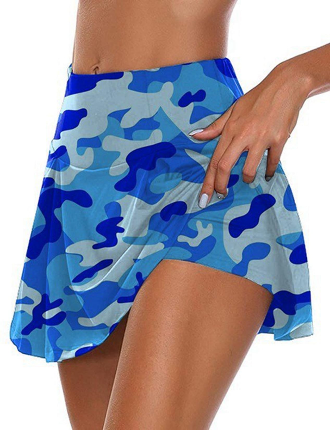 Qiribati Mujer De Camuflaje Activo Falda De Tenis Atlético Skorts Una Línea De Falda Plisada con Pantalones
