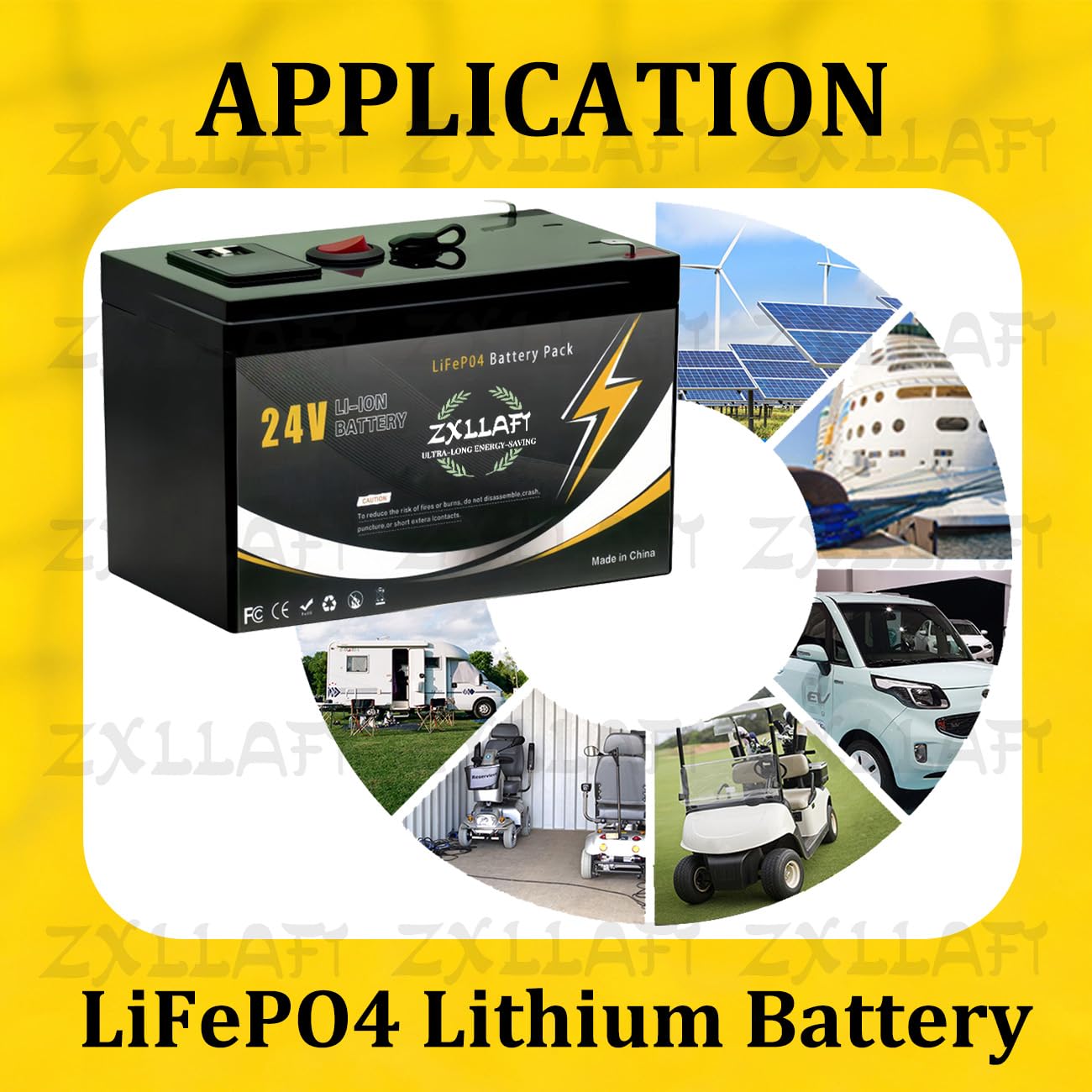 Batteria al Litio 24 V Batteria LiFePO4 10 Ah Batterie a Ciclo Profondo Batterie sostitutive Scheda di Protezione BMS Integrata per impianti solari, luci Emergenza