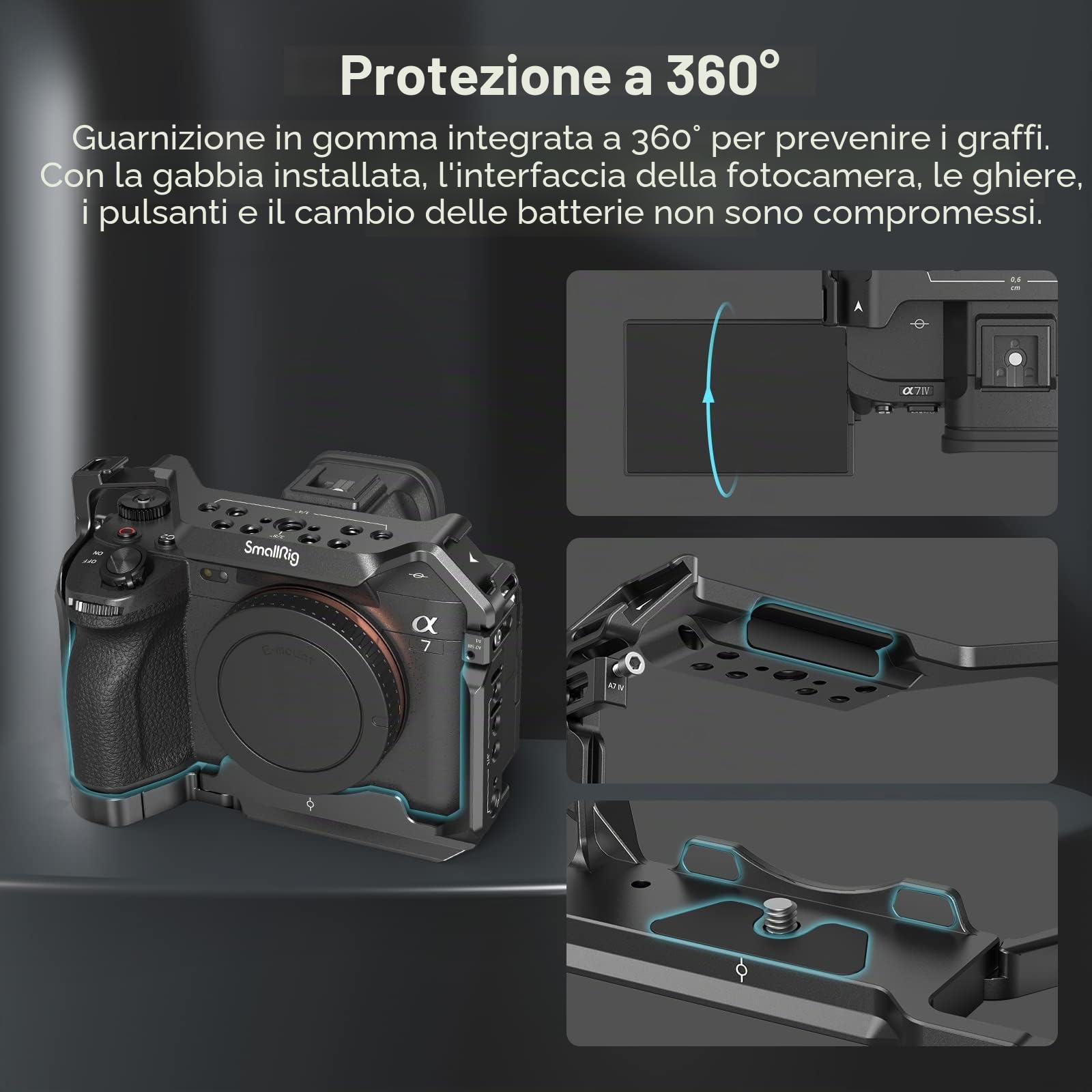 (Versione Aggiornata) SMALLRIG Cage per Sony Alpha 7R V/ 7 IV/ 7S III/ 1/ 7R IV - 3667C
