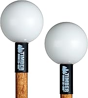 Timber Drum Co. Hard Poly Mallets for Xylophone Glockenspiel Bells - Made in USA, 15.25" Percussion Sticks
