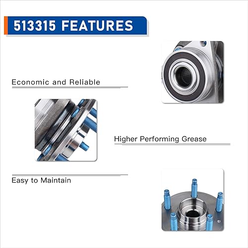Miniatura 5 de PAROD Par 513315 Cojinete de rueda delantera y conjunto de cubo compatible con Chevy Cruze 2011-2015, Chevy Cruze Limited 2016