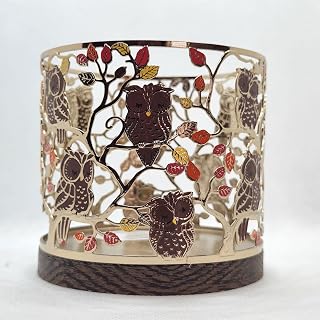 Autumn Candle Holder Compatible with Bath & Body Works and White Barn 3-Wick Candles - Select Your Favorite! (Candle NOT Included) - Owls with Base