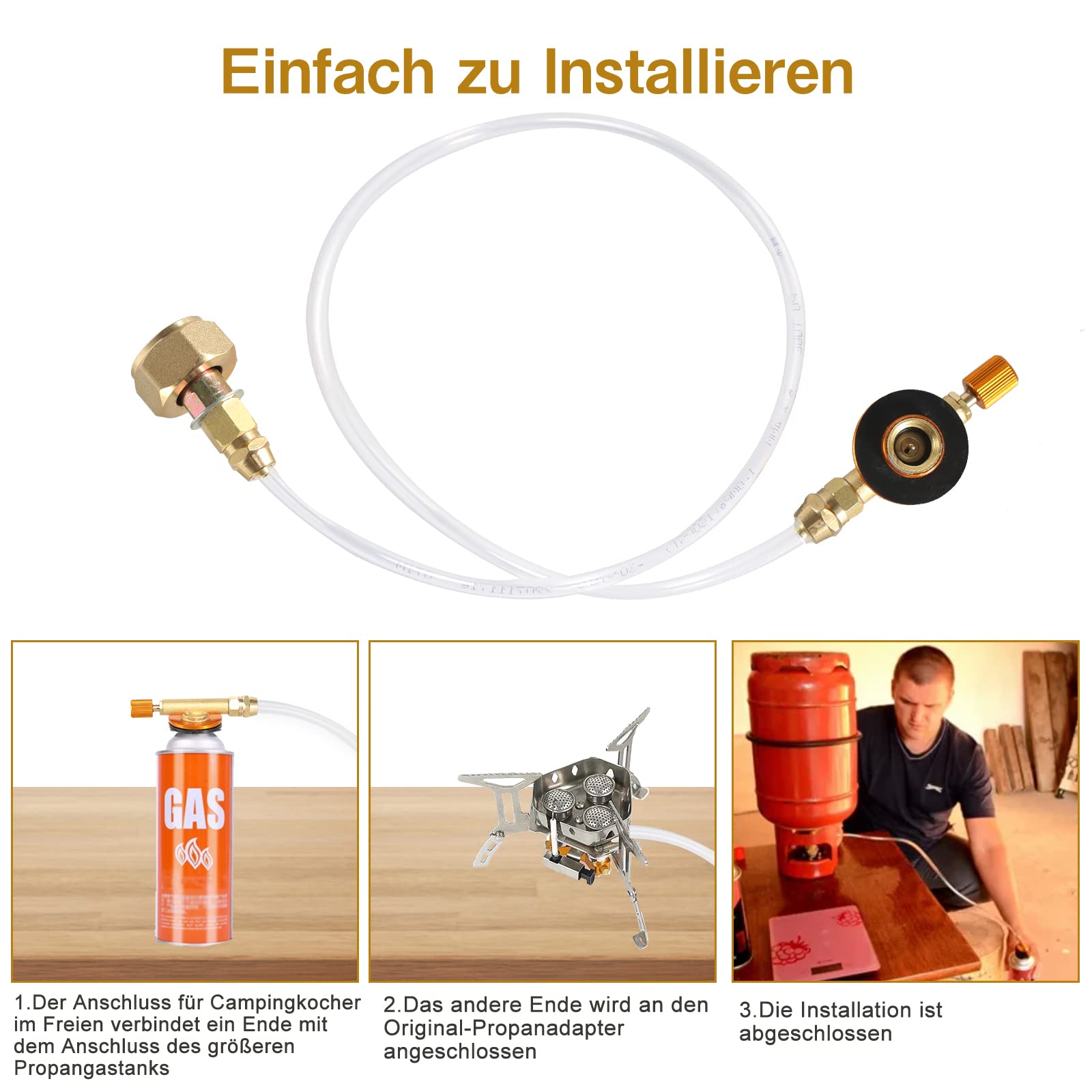 Gaskartuschen-Fülladapter Für Camping – Robuste Produktbild-Vorschau 3
