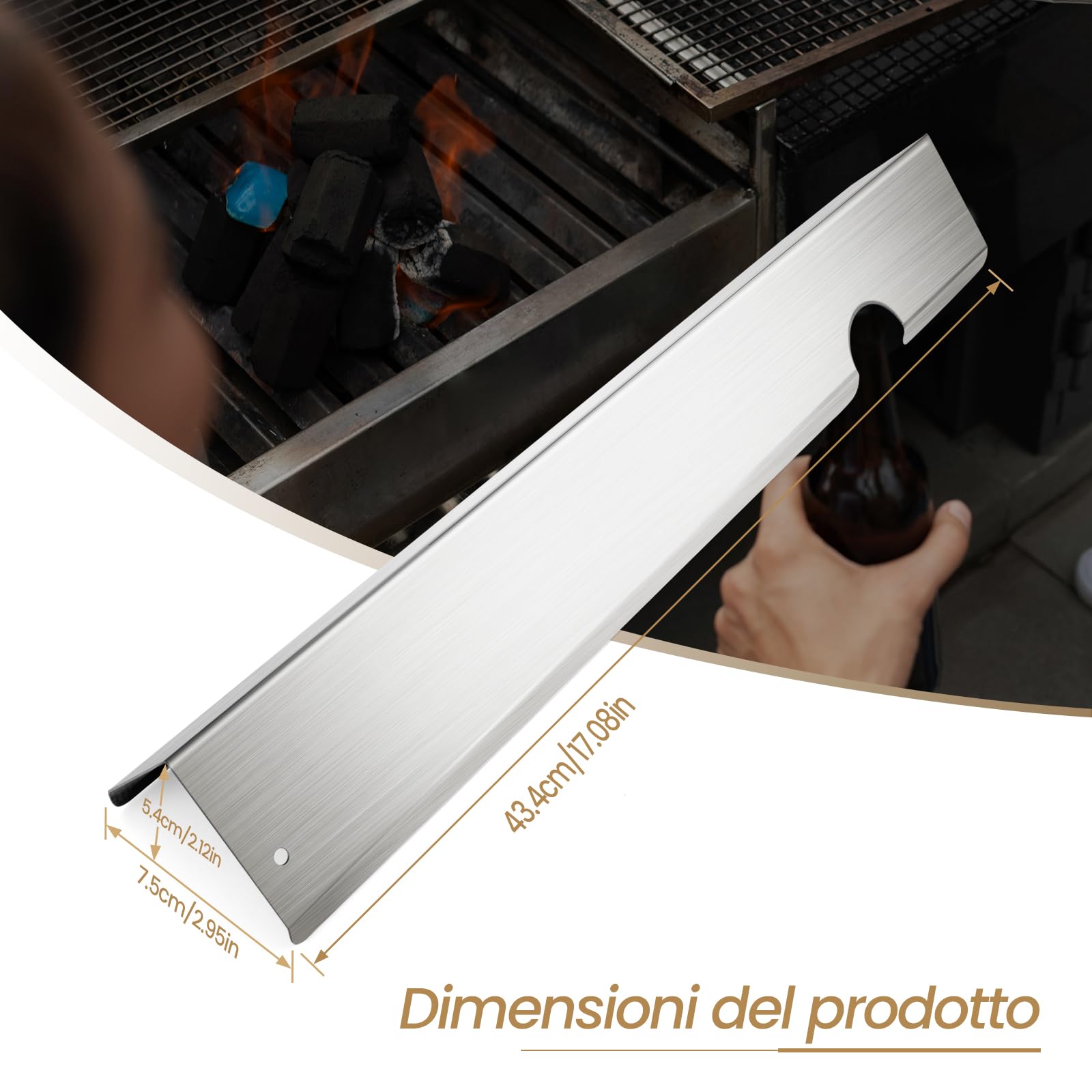 Barre Flavorizer in Acciaio Inox, Flavorizer Barre per W-e-b-e-r Genesis II/LX 300 Serie II E-310, II E-330, II E-335, II S-335, II LX S/E-340, Genesis II 210, LX 240 (2017 And Newer)