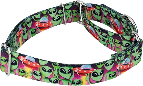 Miniatura 6 de Country Brook Petz - Collar de perro Martingale Space Aliens - Colección Geek Chic con diseños para cualquier mega fan (58 pulgadas, pequeño)
