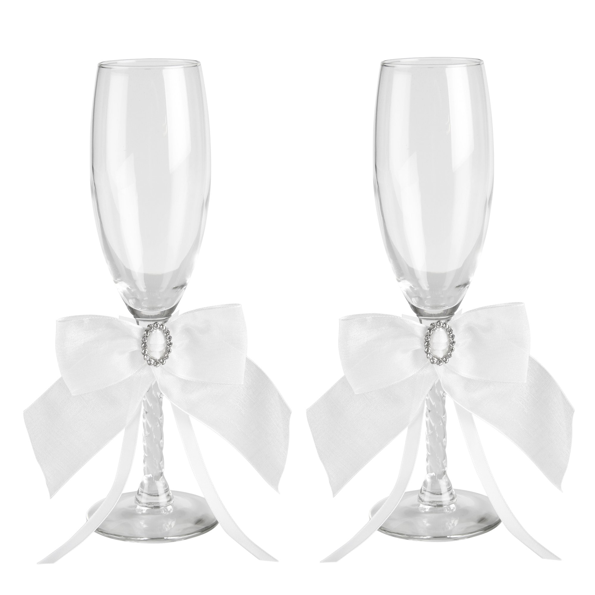 Wedding Accessories Crystal Eternity Toasting Flutes, Set of 2, Ivory
