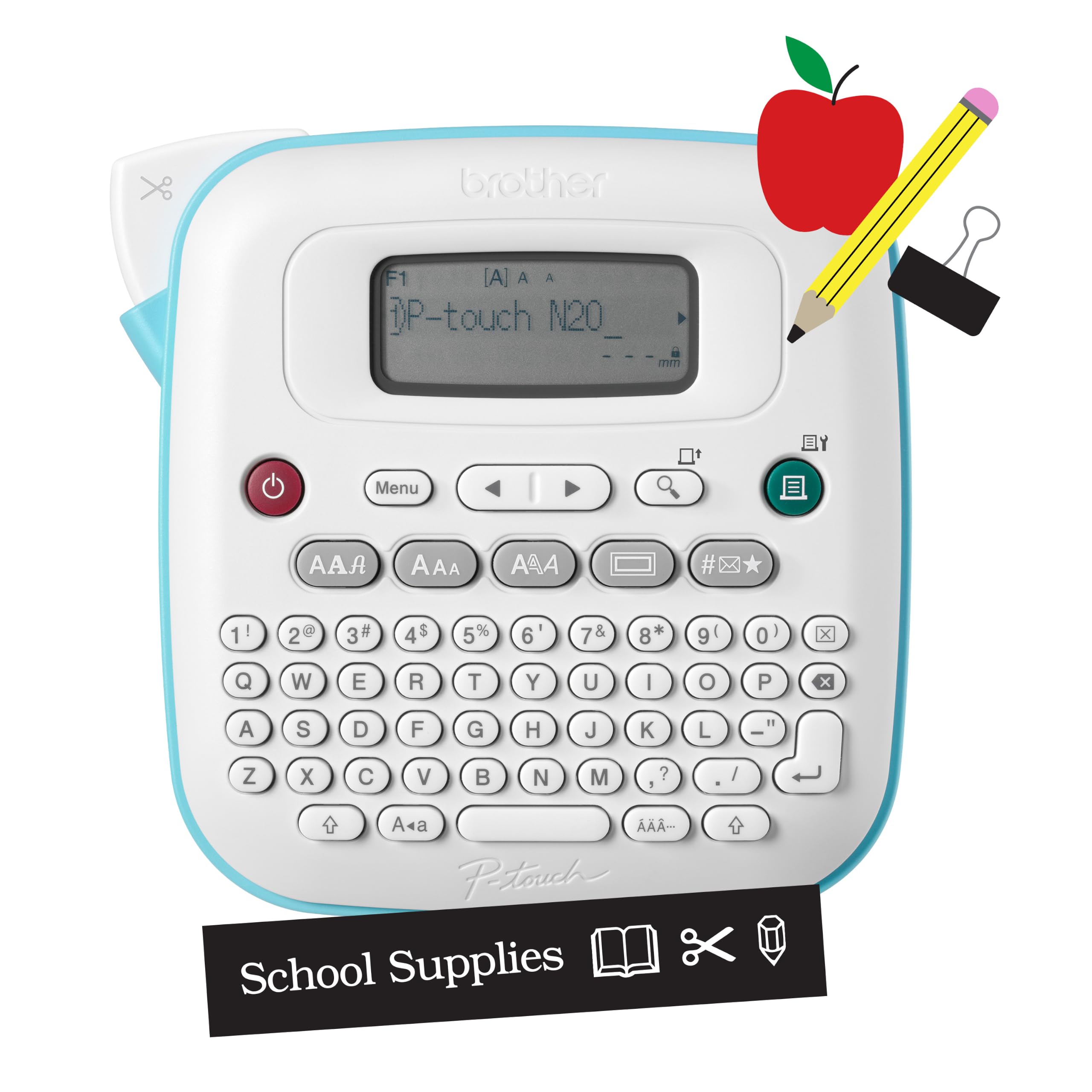 BROTHER P-Touch PT-N20 Étiqueteuse de Bureau personnelle avec Ruban adhésif Btag, imprimante d'étiquettes Portable, Facile à Utiliser, Plusieurs Styles de Police, modèles conviviaux pour