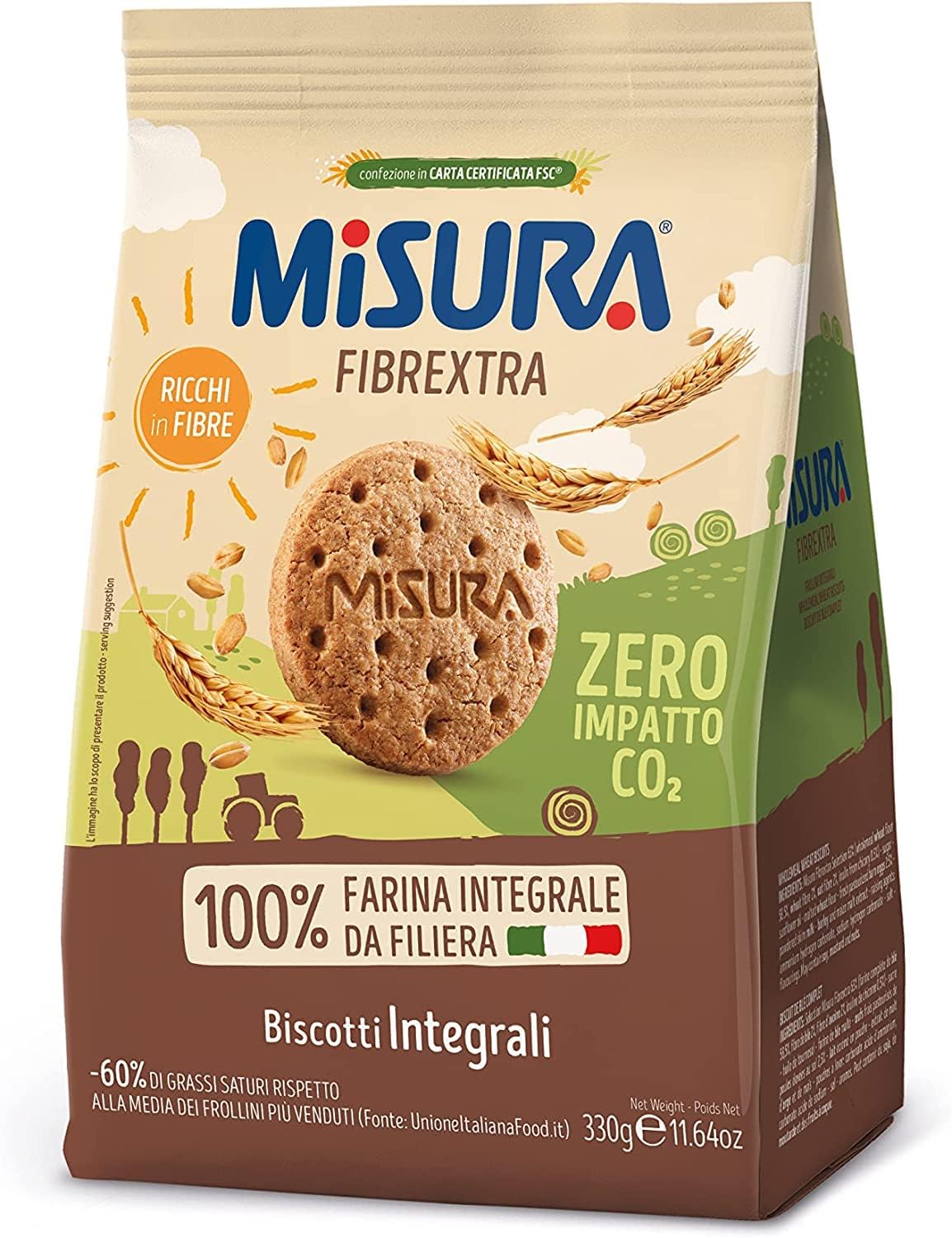 Misura Fibrextra Whole Wheat Biscuits 330g