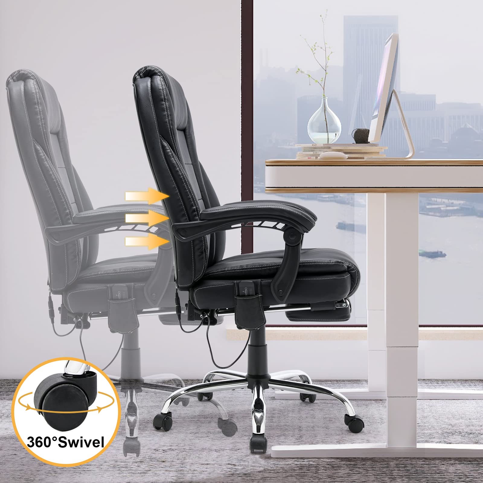 HOMREST Executive Office Chair, Ergonomic High Back Cushion Lumbar Back