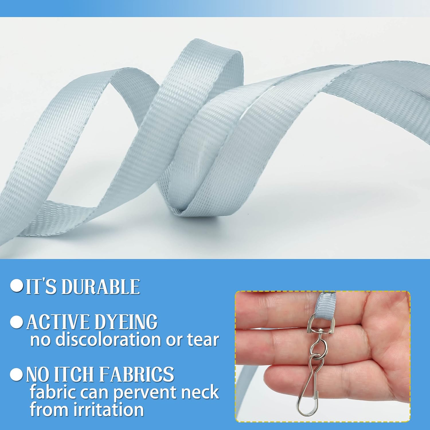 Lanyards for Id Badges Lanyards Safety Badge Lanyard 36" with Swivel Hook (Gray) - Image 4