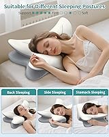Vista 6 de Almohada Cervical para Alivio del Dolor de Cuello, Almohada Ergonómica para Dormir de Lado, Almohadas Ortopédicas de Espuma Viscoelástica