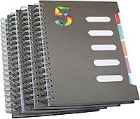 Vista 10 de Cuaderno de 5 asignaturas, 1 pieza en azul oscuro de 10 pulgadas x 7 pulgadas B5 en espiral con cubierta de plástico impermeable y suave, 300