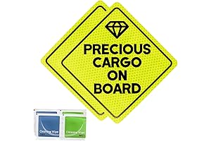 Baby On Board Sticker for Cars 2 Pack, Reflective Child On Board Safety Sign, Yellow