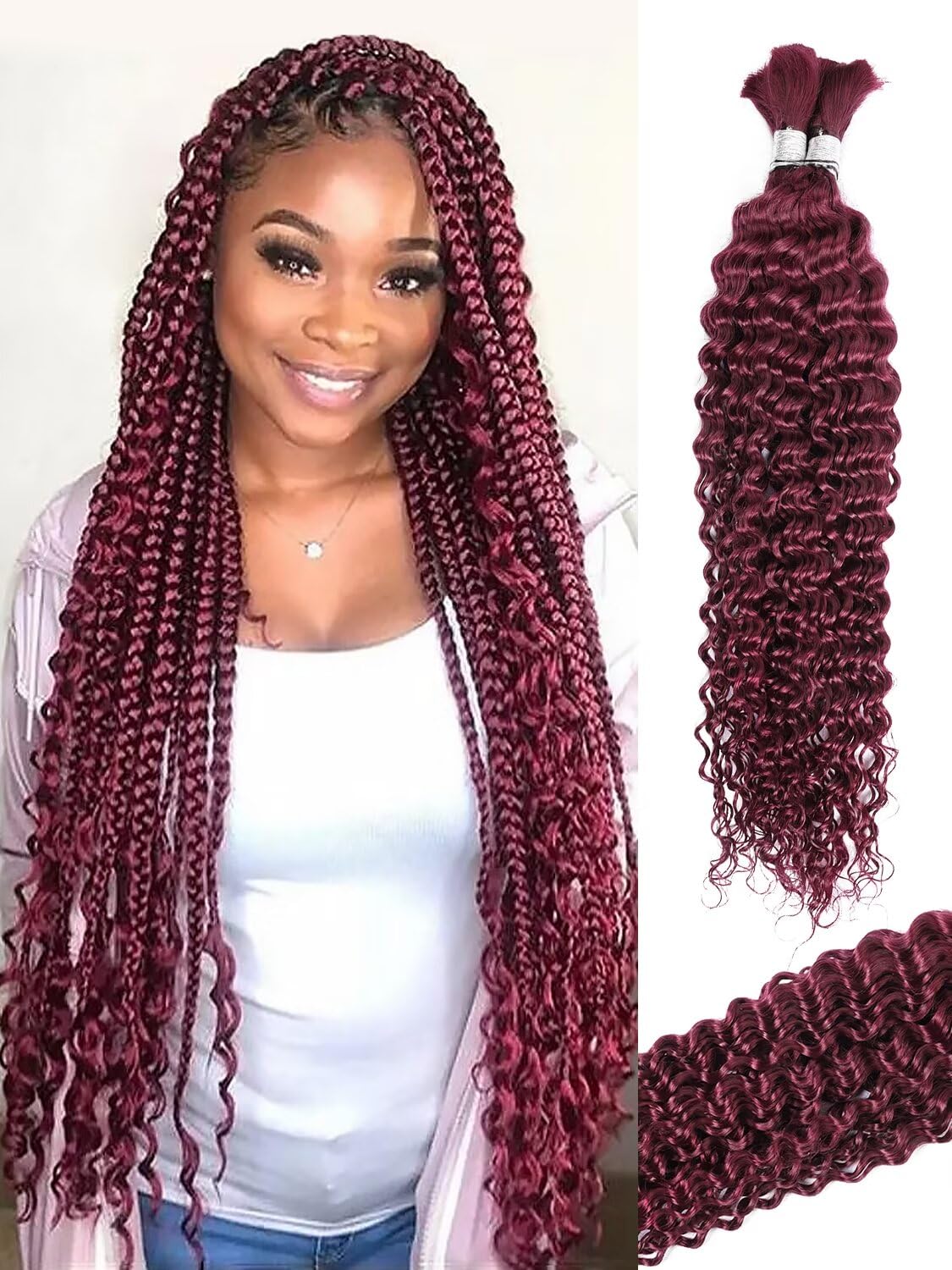 Snapklik.com : Human Braiding Hair 1 Bundle 100g 24 Inch Deep Water ...