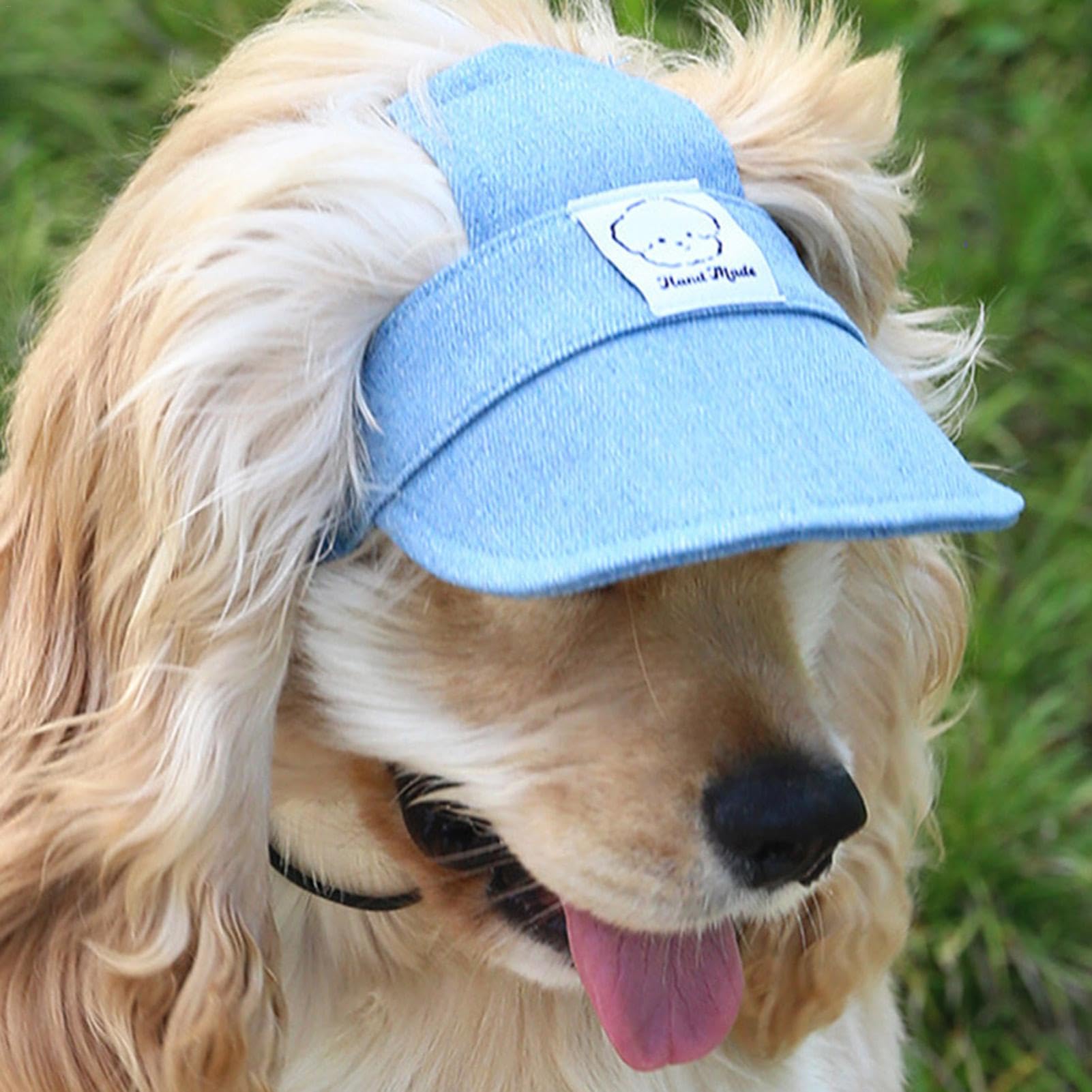 Cappellino Protezione Solare Per Cani - Con Fori Orecchie, Regolabile, Taglia L, Rosa - Foto 11