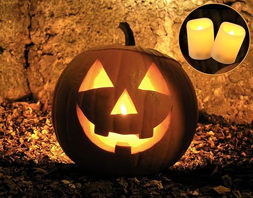 Miniatura 10 de 48 velas votivas LED parpadeantes sin llama, funcionan con pilas, velas falsas parpadeantes para jardín, bodas, fiestas, decoraciones de Navidad,