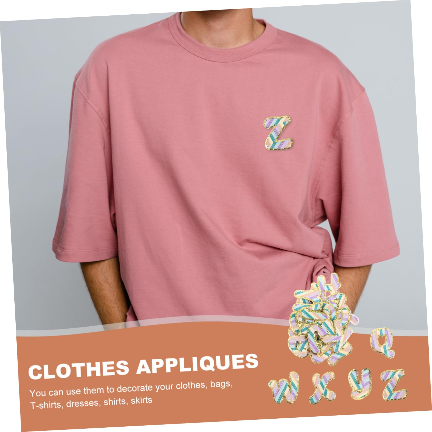 Lurrose 104pezzi Toppe Ricamate Per Cucire Applique Lettere Alfabeto Colorate Per Decorare Jeans Shirt e Zaini Per Progetti Fai Te e Riparazioni