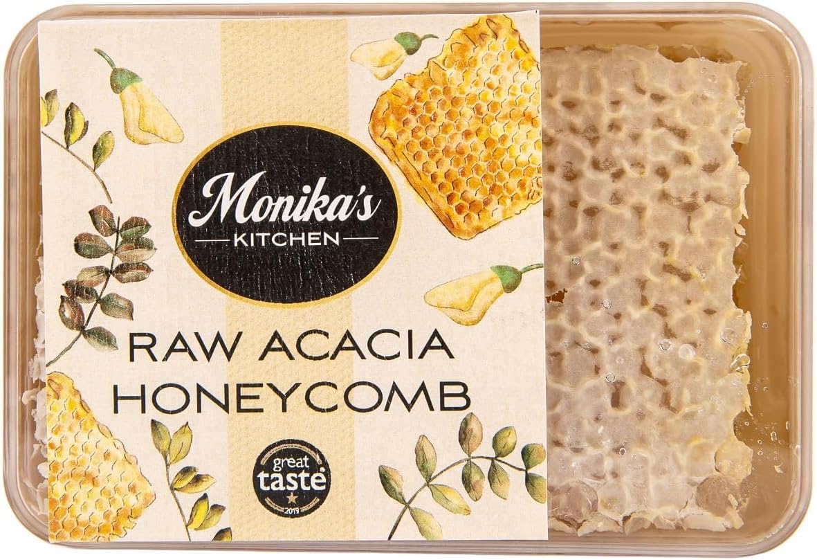 Raw Acacia Honeycomb 210g - Fresh Natural Bee Honeycomb from the Hive