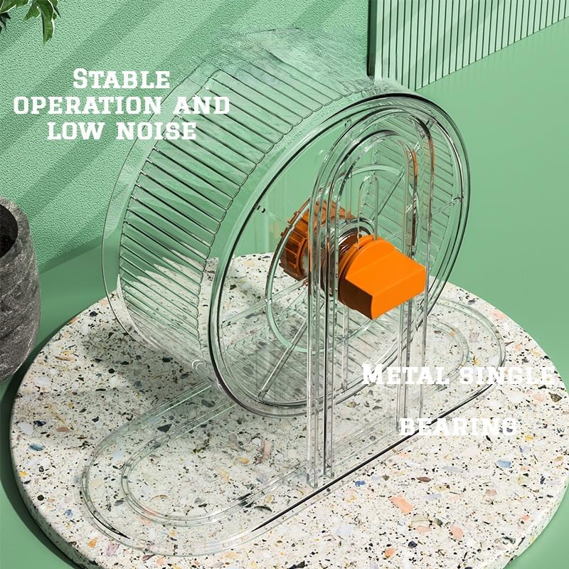 Mute Hamster Exercise Wheel, Transparent Acrylic, Multiple Colors Available, Ultra-Quiet Design for Hamsters, Gerbils, mice or Other Small Animals (Blue)