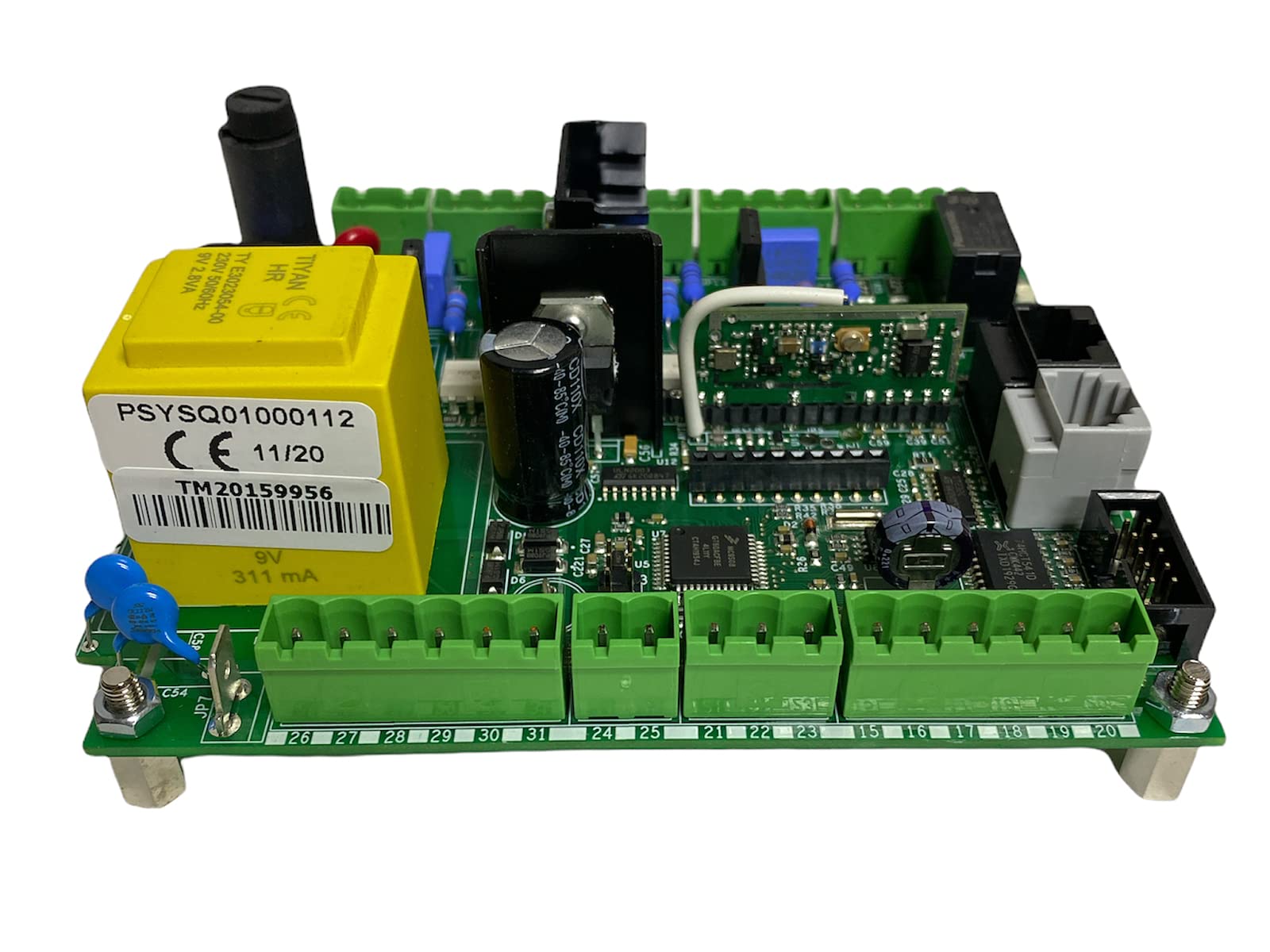 ERICAMBI, Scheda di Controllo SY100_ARIA per Stufe a Pellet, Sonda Fumi fino a 500°C, Predisposta per Encoder, Connettore RS232, Fissaggio Scheda su 4 Punti