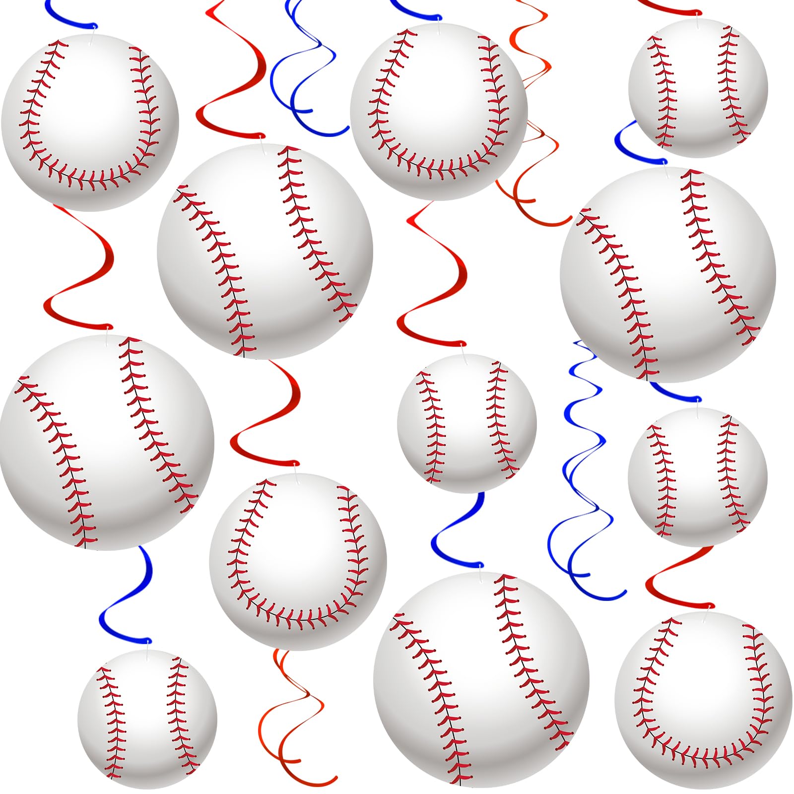 Hxezoc 54 Pieces Baseball Party Hanging Swirls Decorations - cake decorating supplies | Mubboo