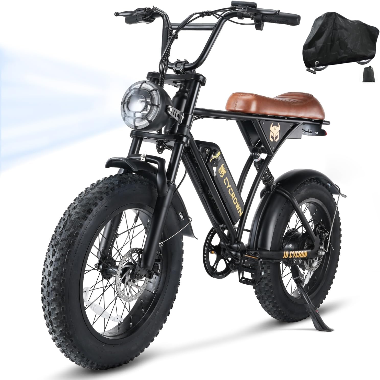 CycRun Electric Bike for Adults 1000W Peak Motor,Max 38-55 Miles Electric Motorcycle,Moped Style Ebike for Adults, 20″ Fat Tire Commuting Off Road Mountain Ebike with Full Suspension,UL2849 CycRun Electric Bike for Adults 1000W Peak Motor,Max 38-55 Miles Electric Motorcycle,Moped Style Ebike for Adults, 20″ Fat Tire Commuting Off Road Mountain Ebike with Full Suspension,UL2849
