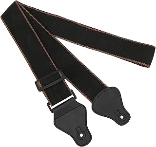 Alça de Guitarra de Algodão Macio Cinto de Pescoço de Guitarra Ajustável Cinto de Instrumento de Cordas Com 3 Palhetas de Guitarra para Violão Acústico (Cinta preta + 3 palhetas)